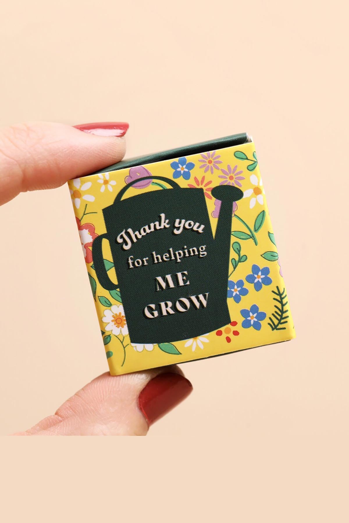 Lisa Angel Tiny Matchbox Ceramic Thank You For Helping Me Grow Token