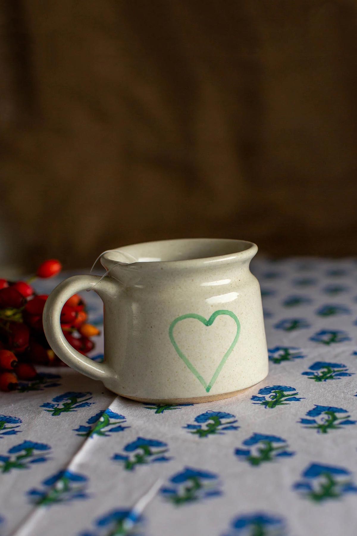 The India Shop Turquoise Heart Ceramic Mug