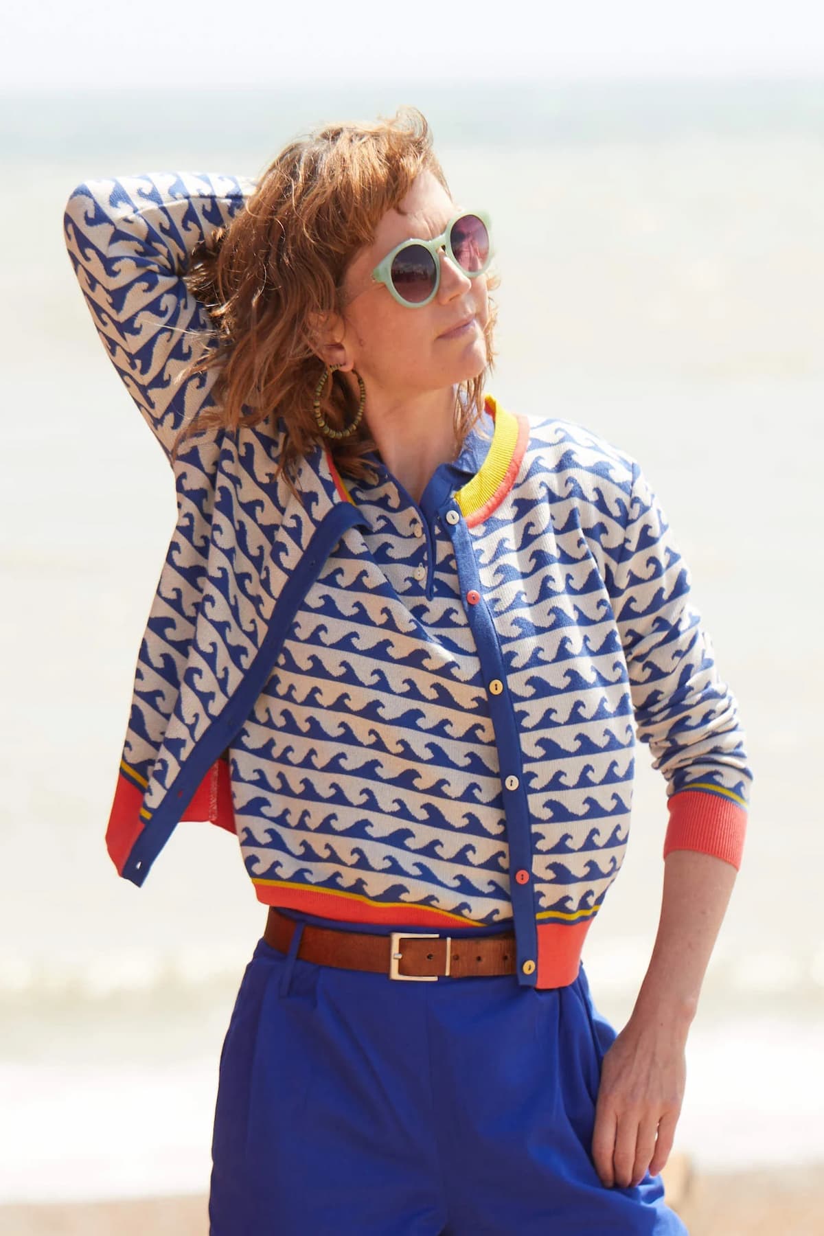 Palava Vera Blue Wave Longsleeve Jacquard Cardigan