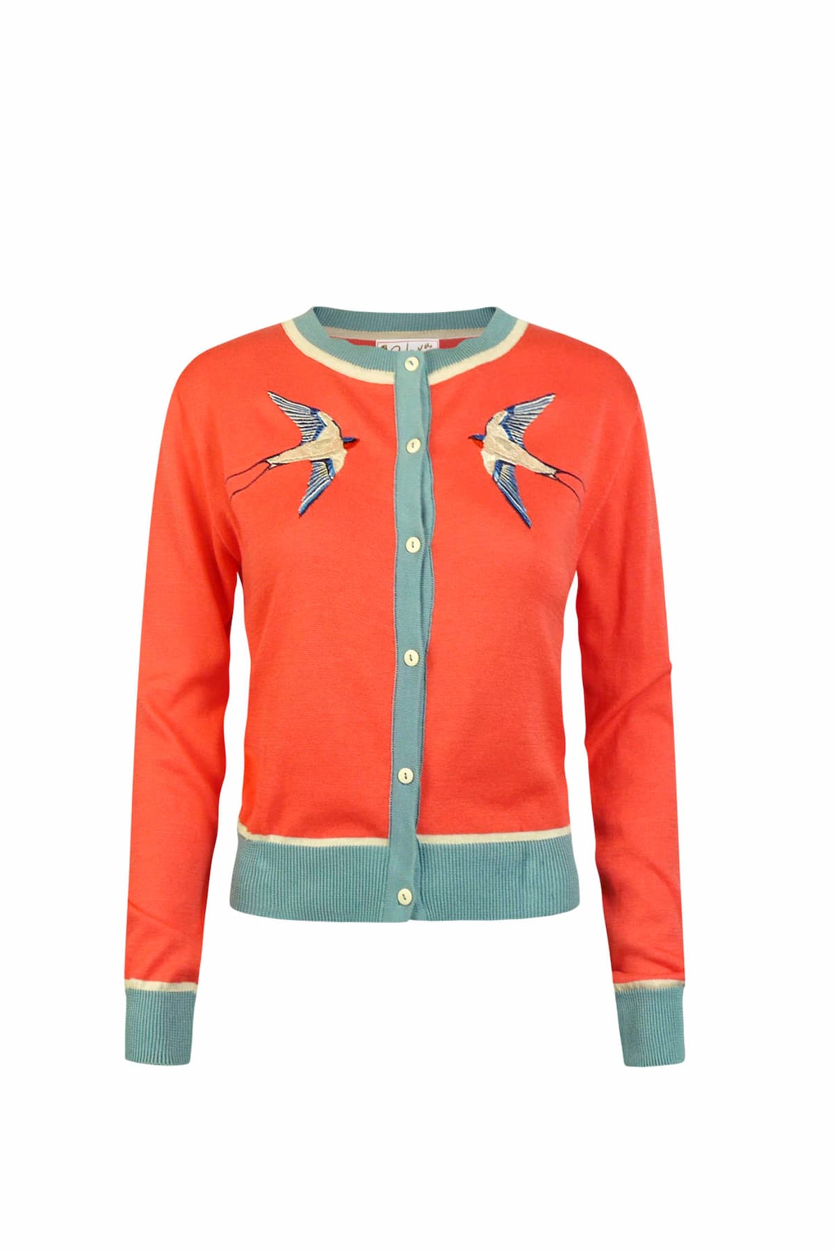 Palava Vera Coral Swallows Cardigan