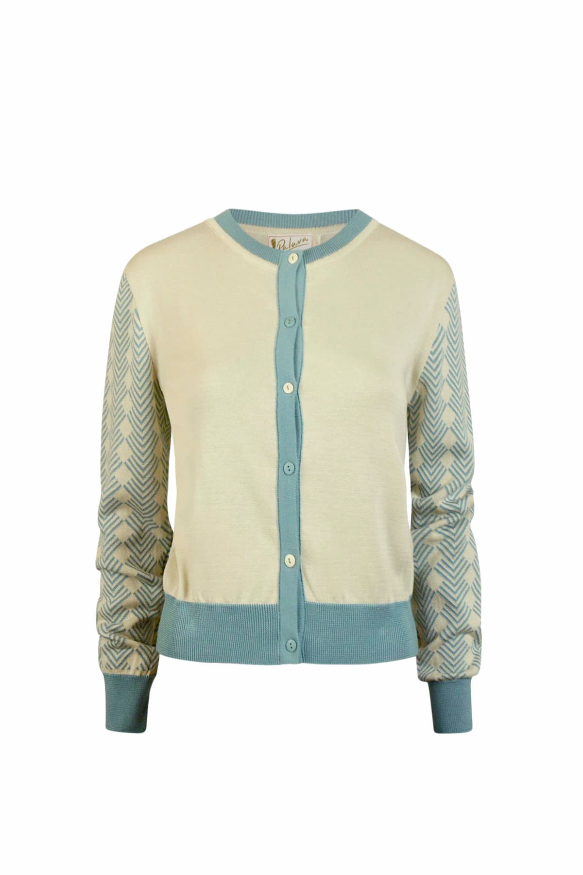 Palava Vera Ivory Embroidered Kingfisher Longsleeve Cardigan