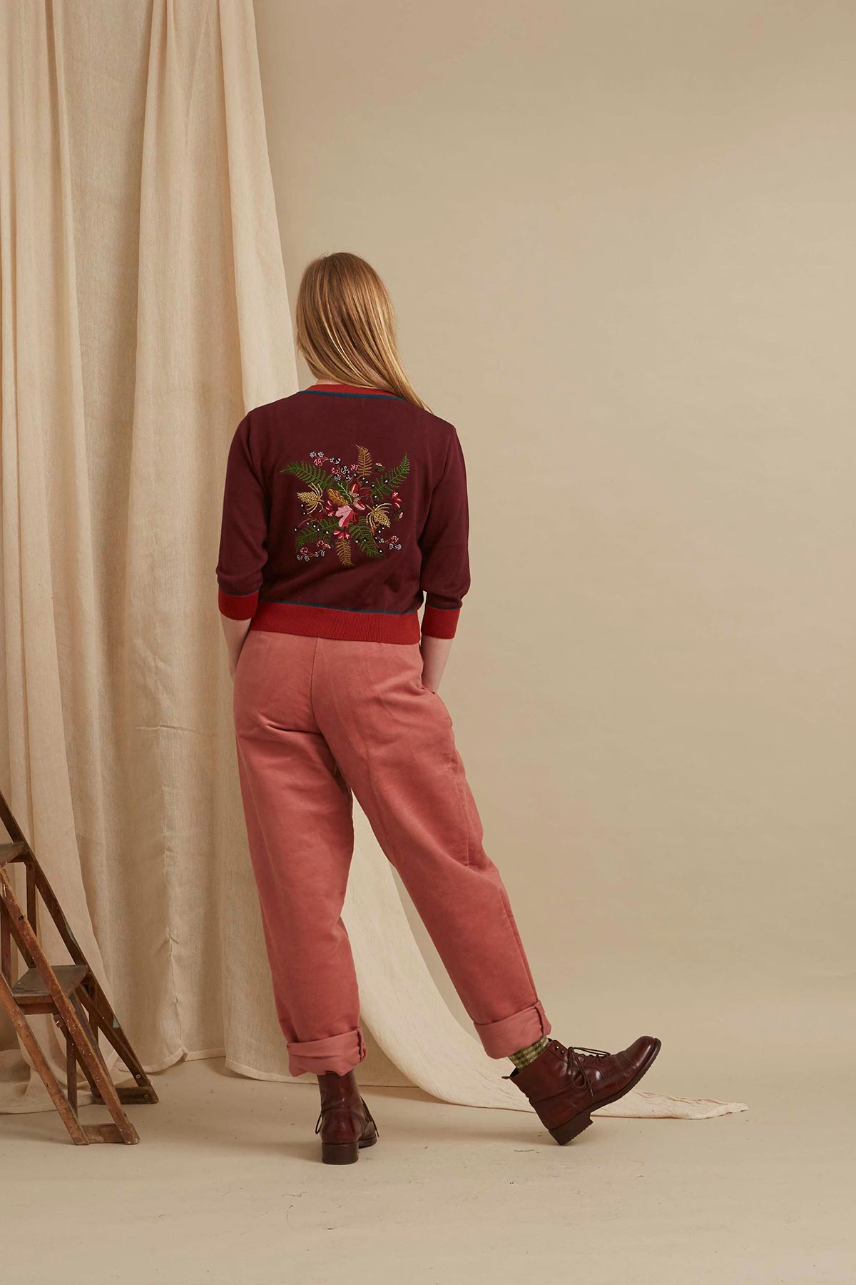 Palava Vera Plum Hedgerow Embroidered Cardigan