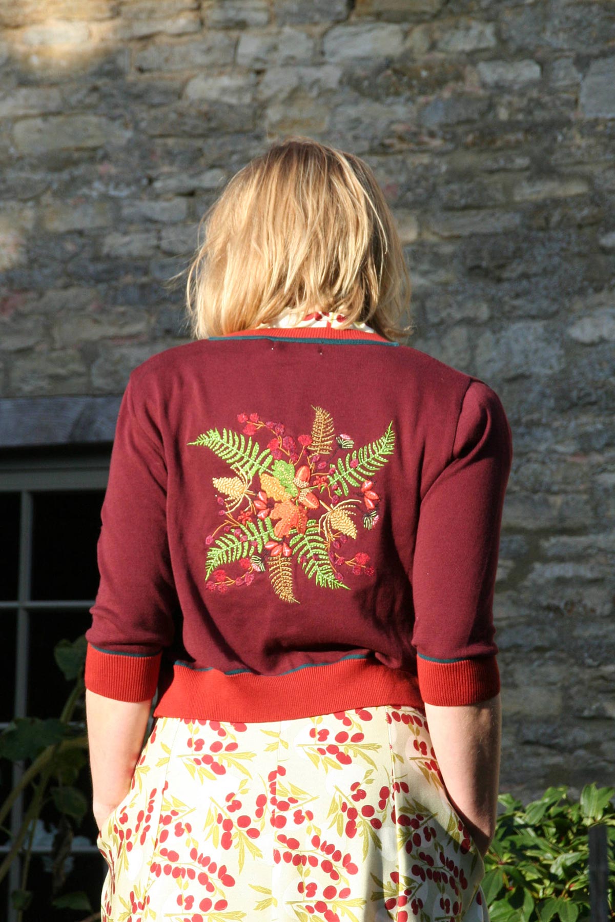 Palava Vera Plum Hedgerow Embroidered Cardigan