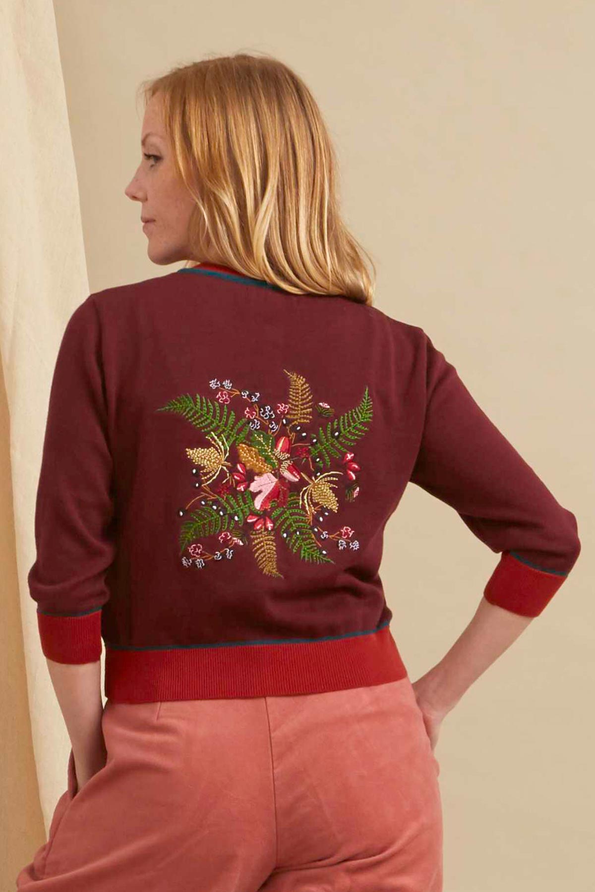 Palava Vera Plum Hedgerow Embroidered Cardigan