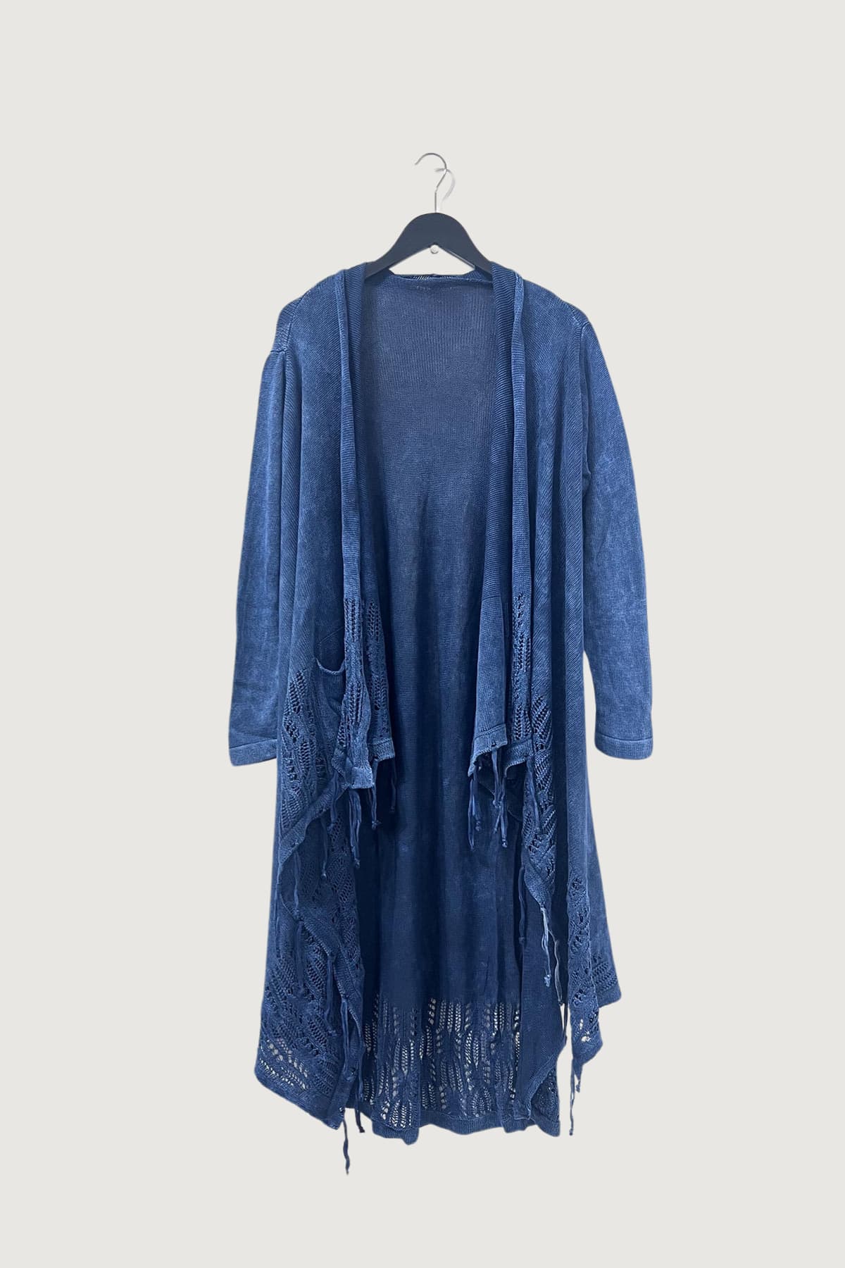 Mia Strada London Waterfall Cotton Cardigan In Blue