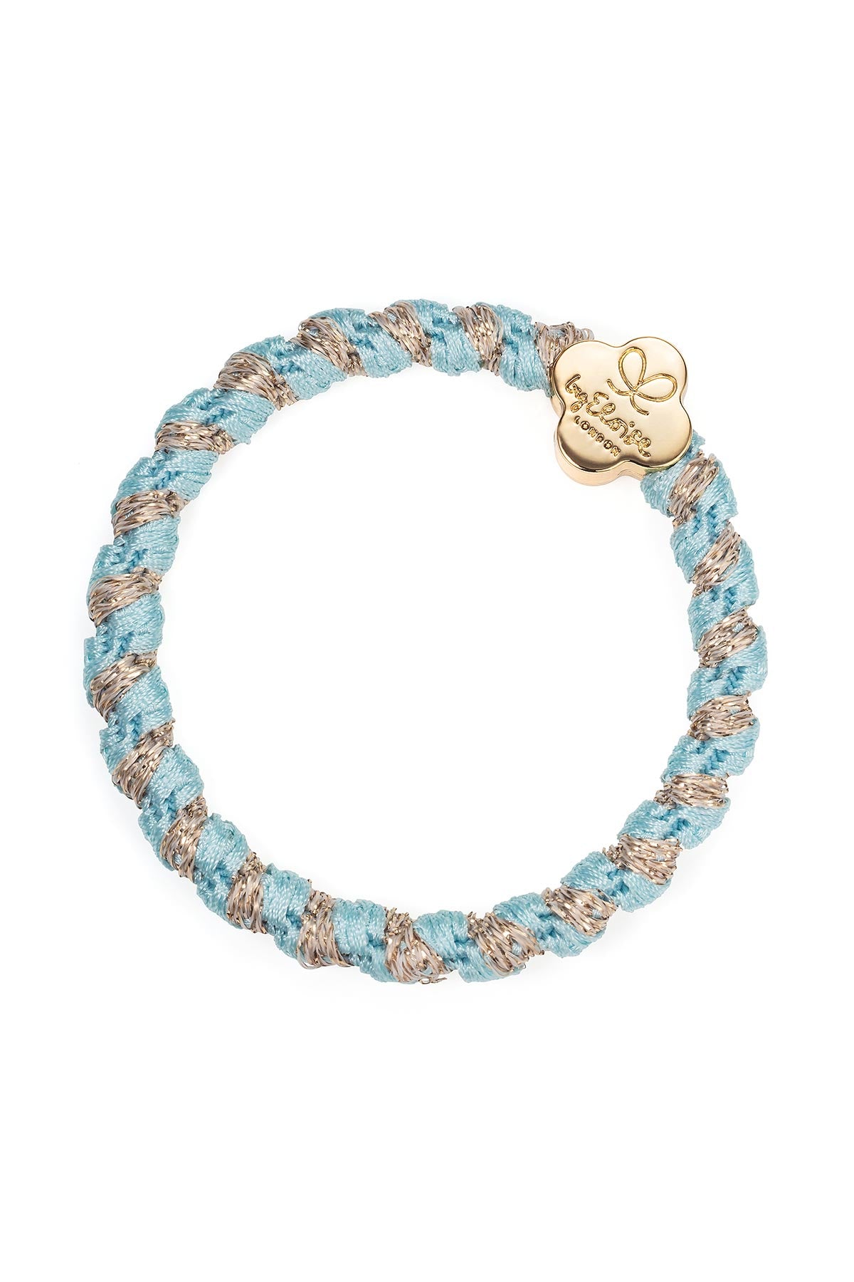 By Eloise Woven Gold Quatrefoil Hairband In Peppermint