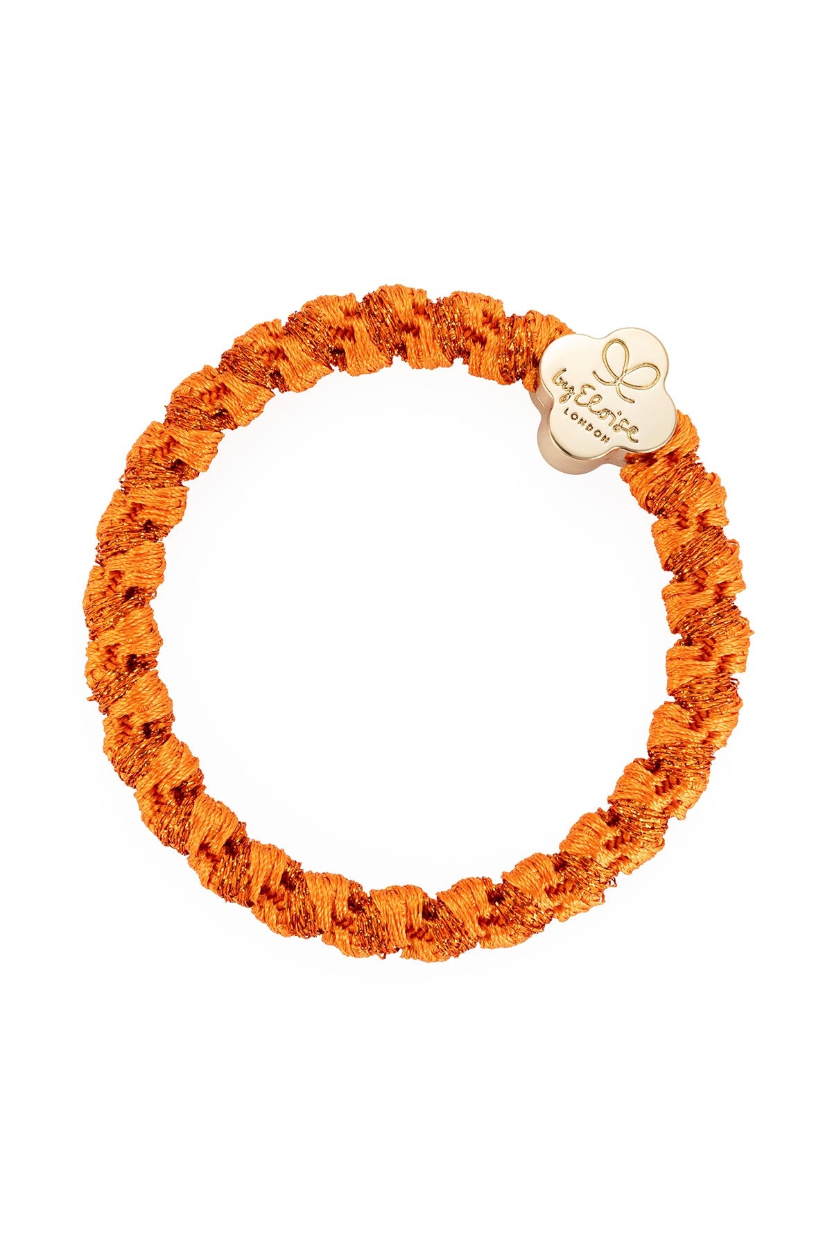By Eloise Woven Gold Quatrefoil Hairband In Saffron