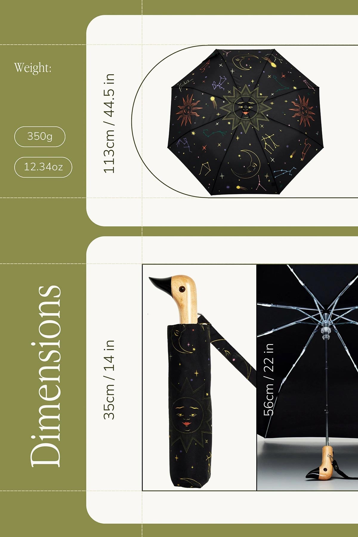 Original Duckhead Zodiac Eco-Friendly Compact Duck Umbrella