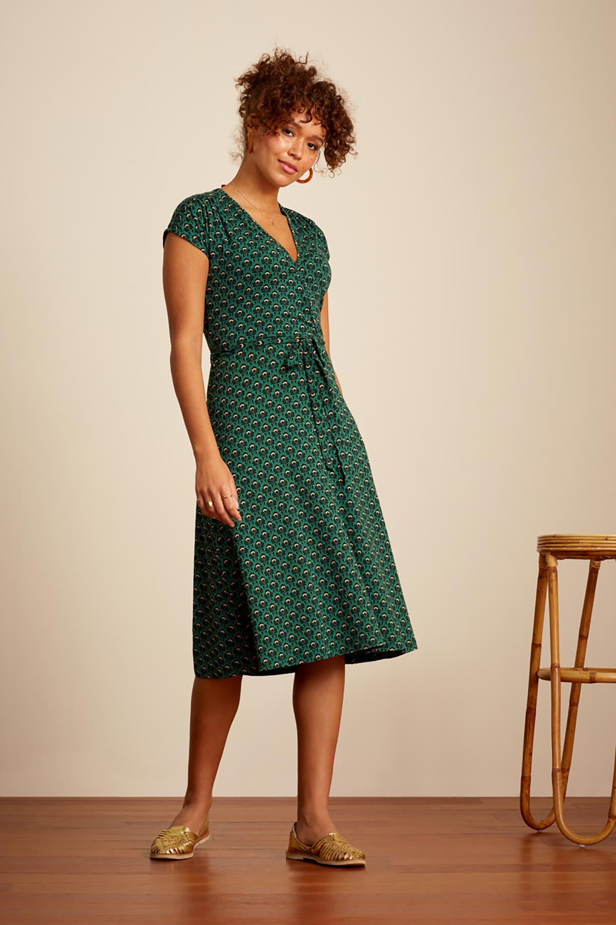 Abigail Dress La Ronda In Fir Green - King Louie