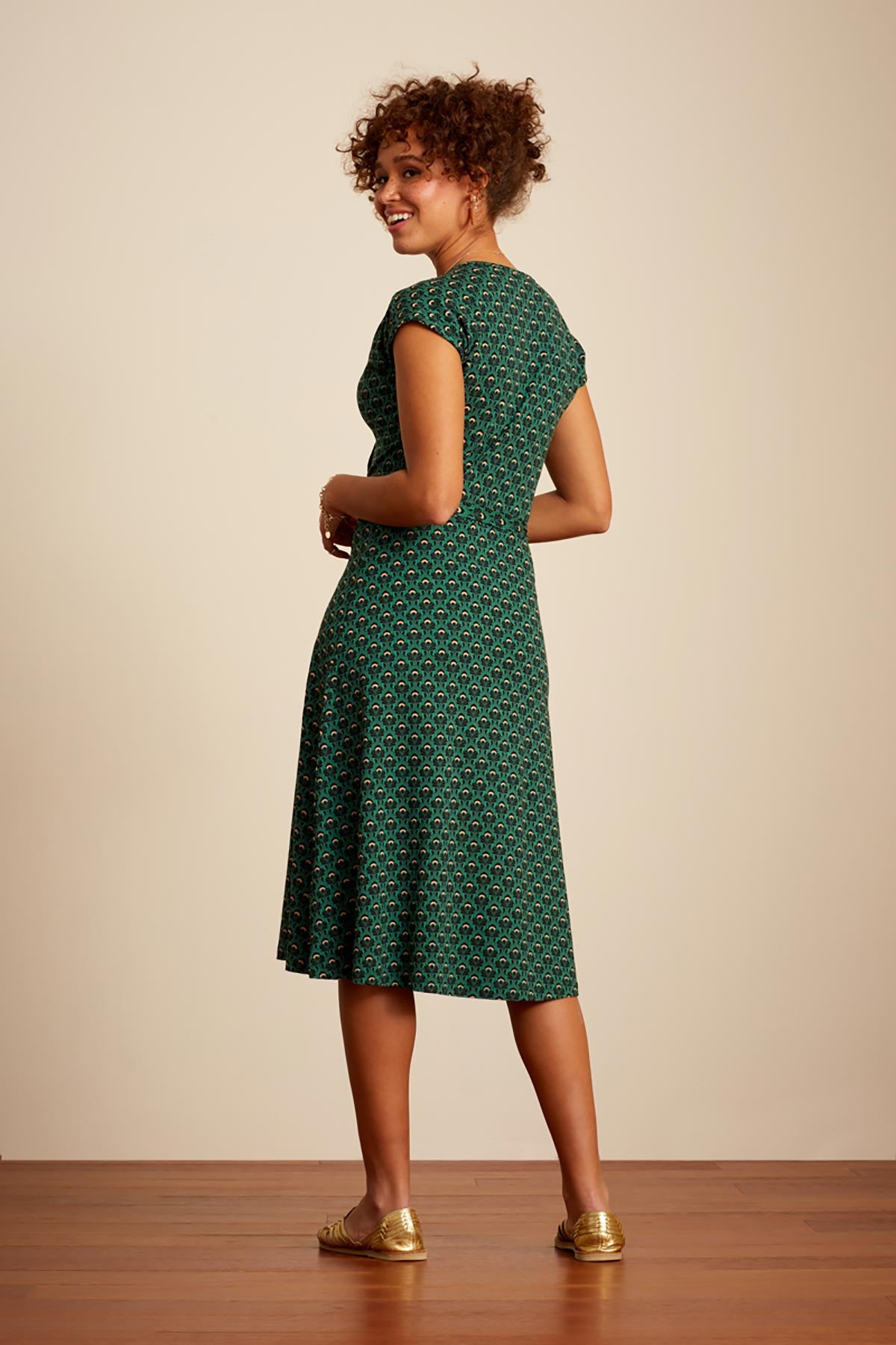 Abigail Dress La Ronda In Fir Green - King Louie