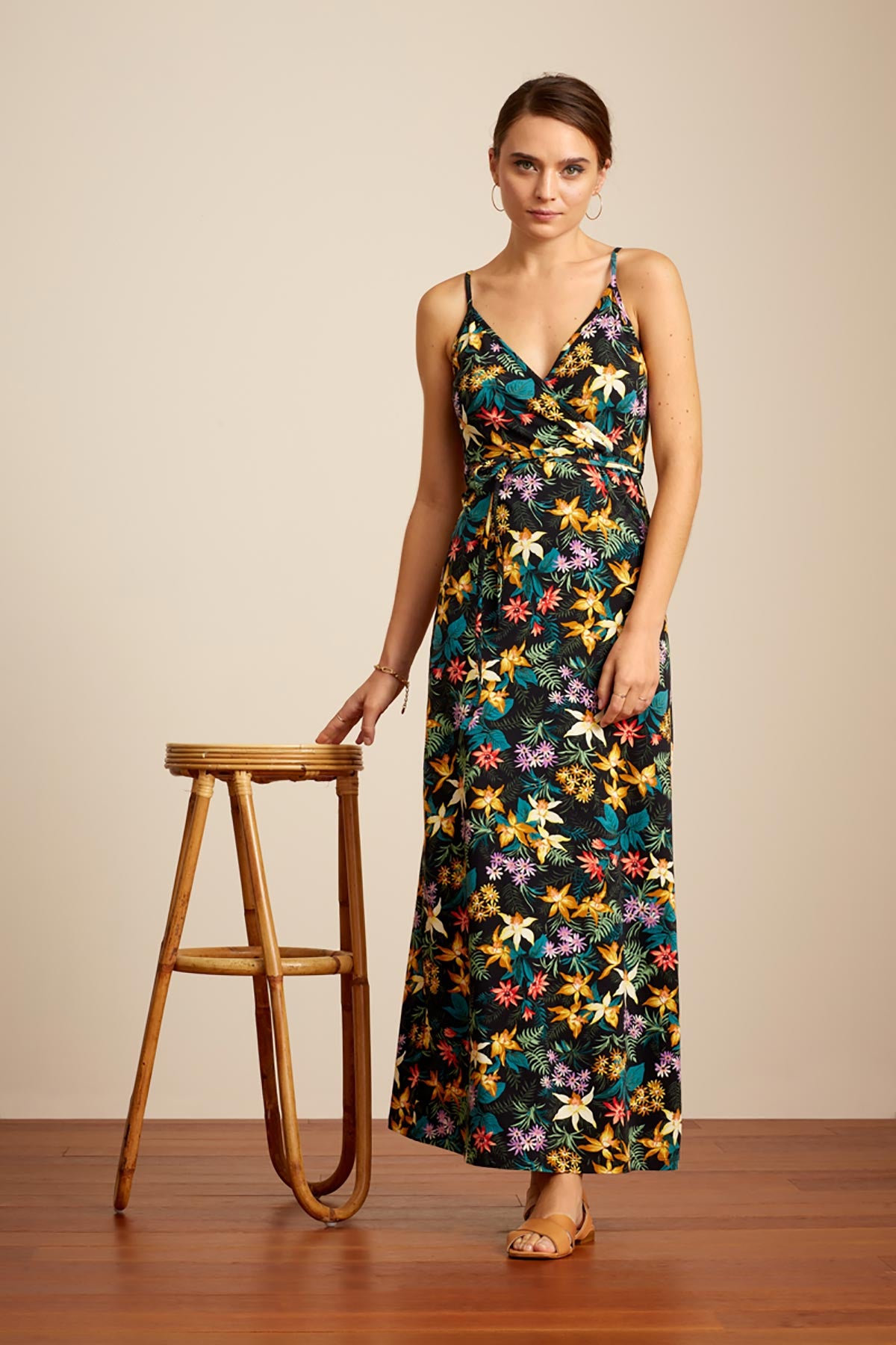 Kiki Maxi Dress Santa Lucia In Black - King Louie