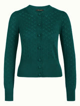 King Louie Cardi Puff Heart Ajour In Dragonfly Green