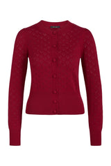 King Louie Cardi Puff Heart Ajour In Beaujolais Red