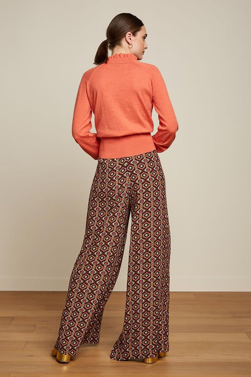 King Louie Palazzo Pants Hotspot In Beaujolais Red