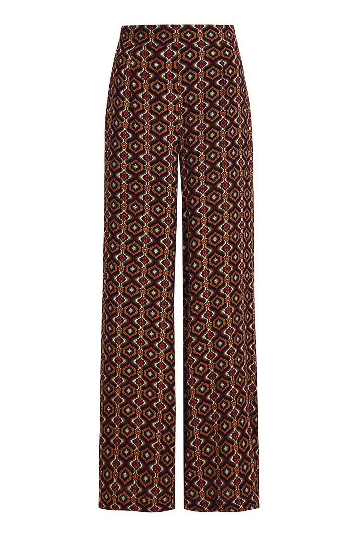 King Louie Palazzo Pants Hotspot In Beaujolais Red