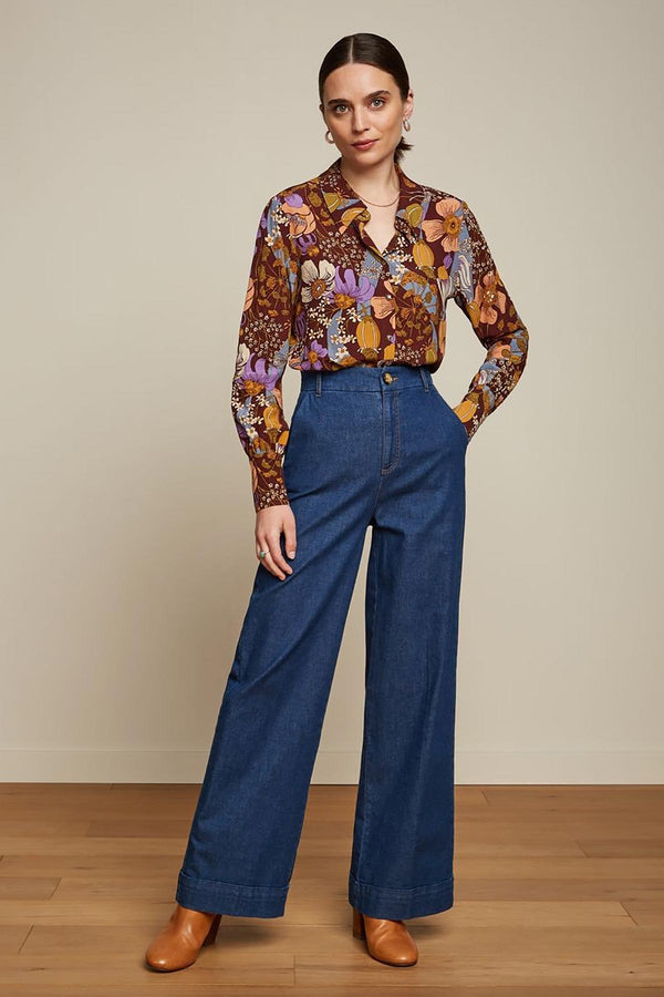 King Louie Winona Blouse Nifty In Rum Brown