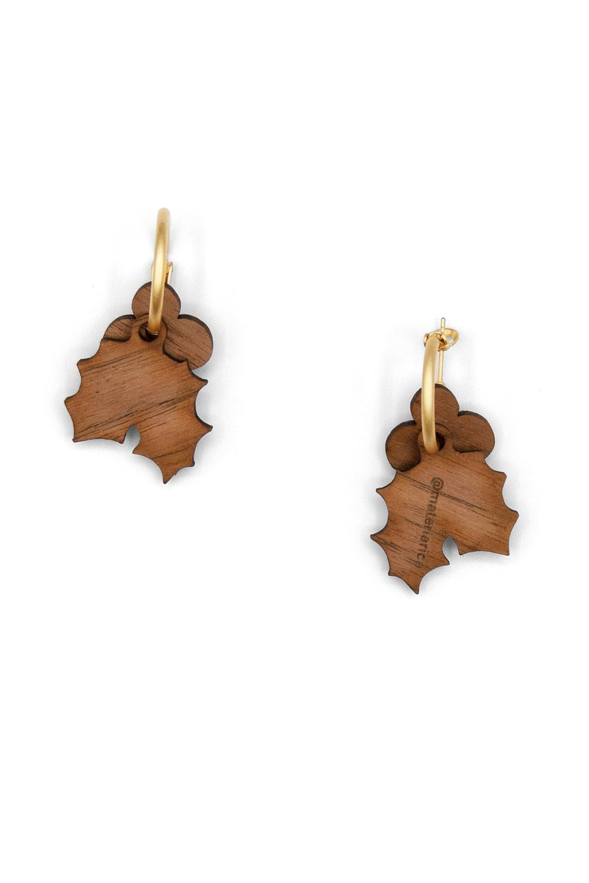 Materia Rica Holly Hoop Wooden Earrings