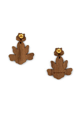 Materia Rica Hanging Lily Stud Wooden Earrings