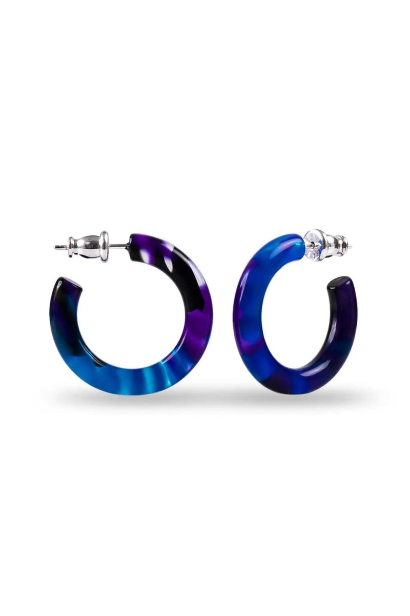 Fenna & Fei Small Acetate Hoops In Starling