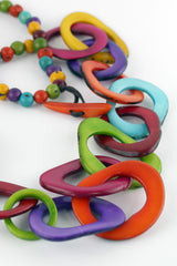 Natural Jewellery Chunky  Statement Necklace Vegetable Ivory Multi Colour