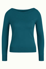 Audrey Long Sleeve Organic Cottonclub Green Top | Occasion Party Tops
