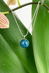 Blue Apatite Pendant Sterling Silver Necklace Handmade Natural Gemstones
