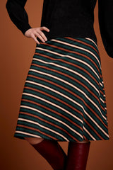 A Line Midi Elastic Waistband & Stretch knitted Skirt | Black