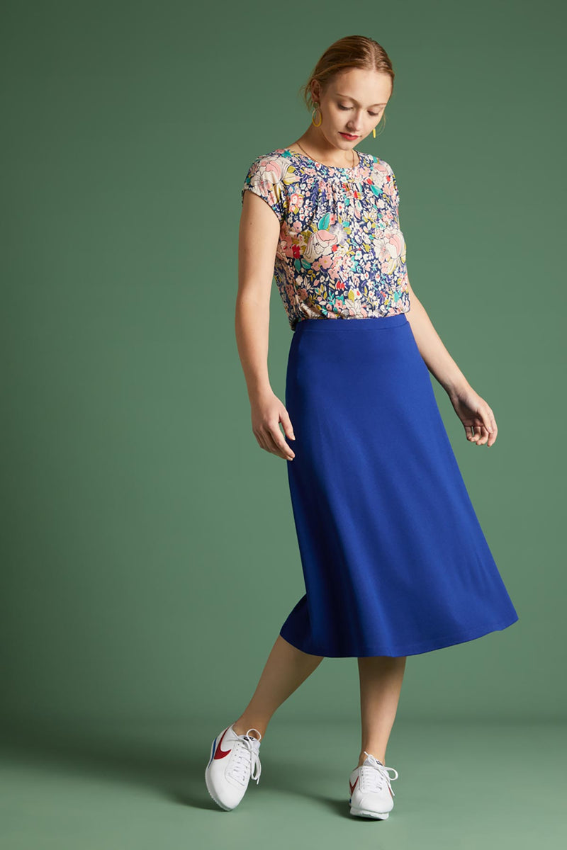 Capitola Blue Short Sleeve Smart Casual Summer Top | Occasion Party Top