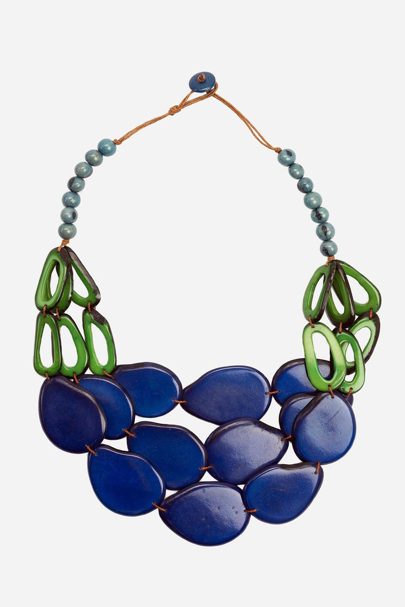 Cobalt Blue Petala Tagua Necklace
