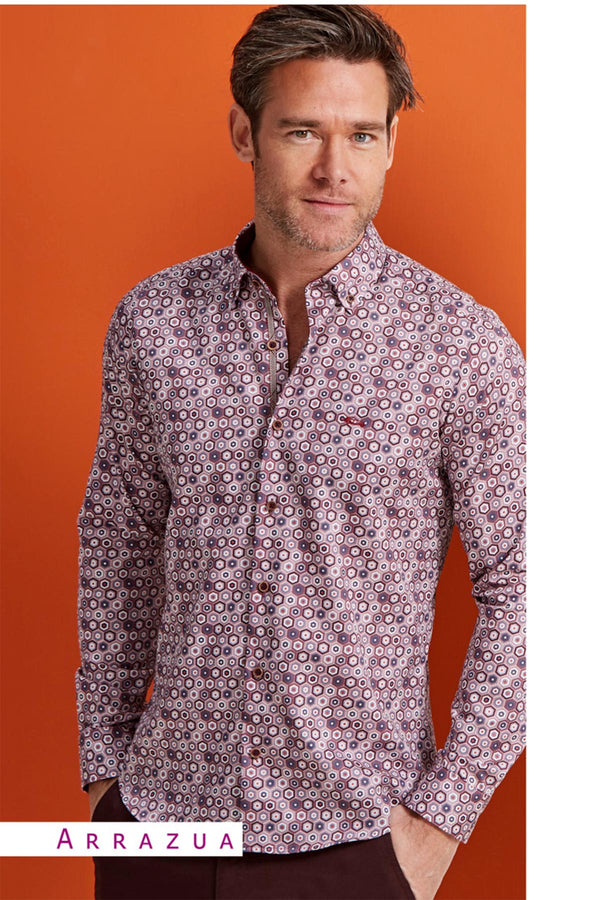 Dario Beltran Retro Optical Arrazua Long Sleeve Cotton Shirt