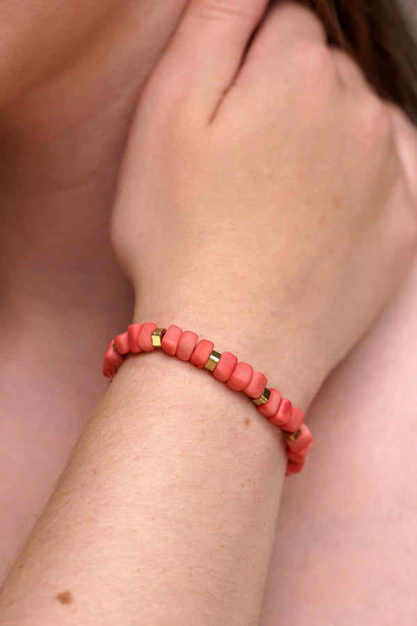 Pretty Pink Eco-Jewellery Coral Friendship Tagua Bracelet