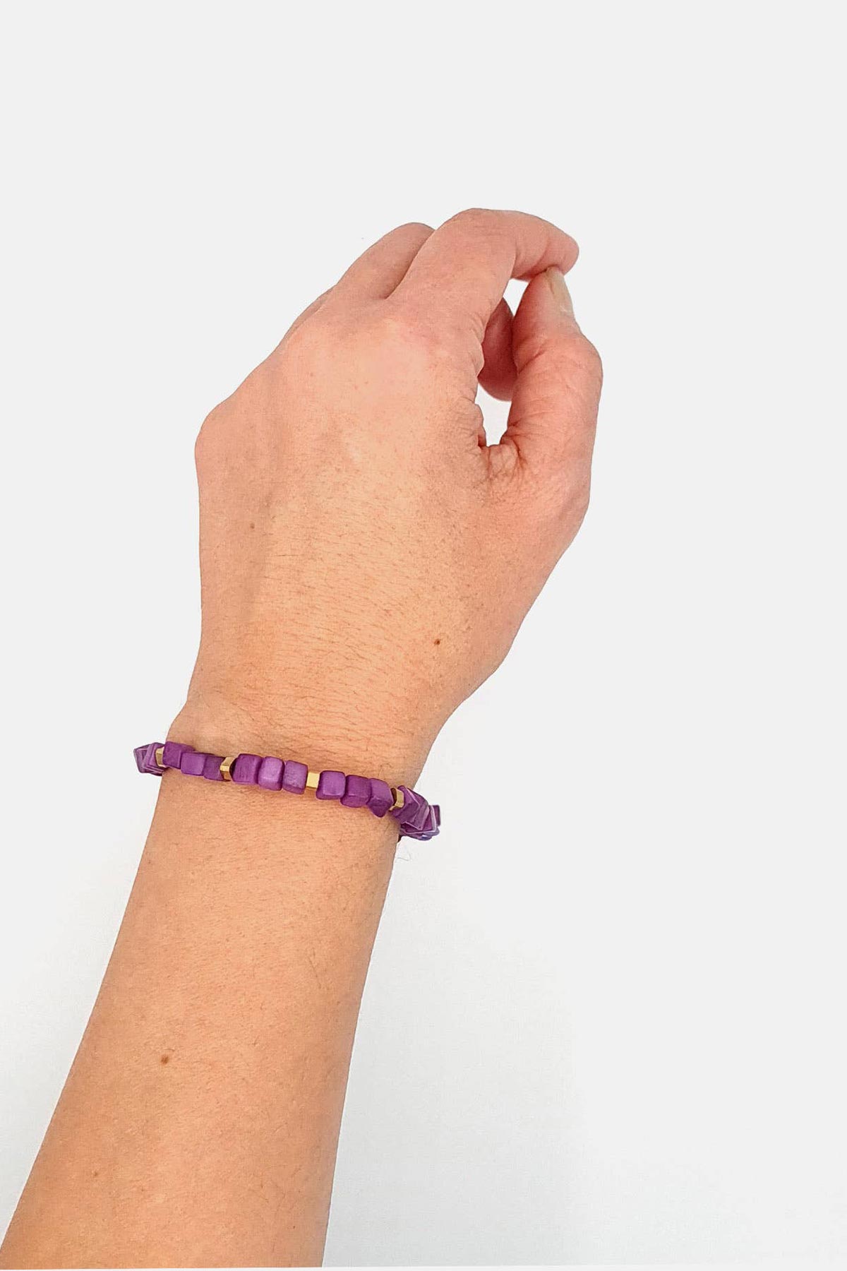 Pretty Pink Eco-Jewellery Purple Friendship Tagua Bracelet