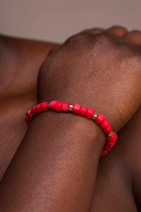 Red Friendship Tagua Bracelet