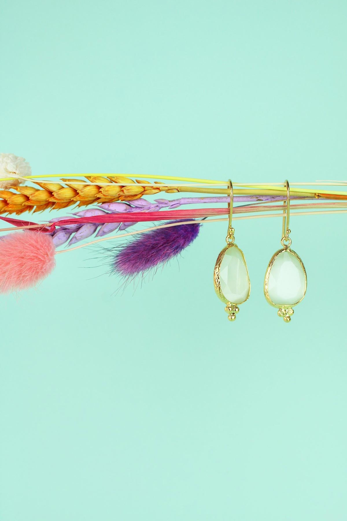 My Doris Single Drop Hook Earrings In White