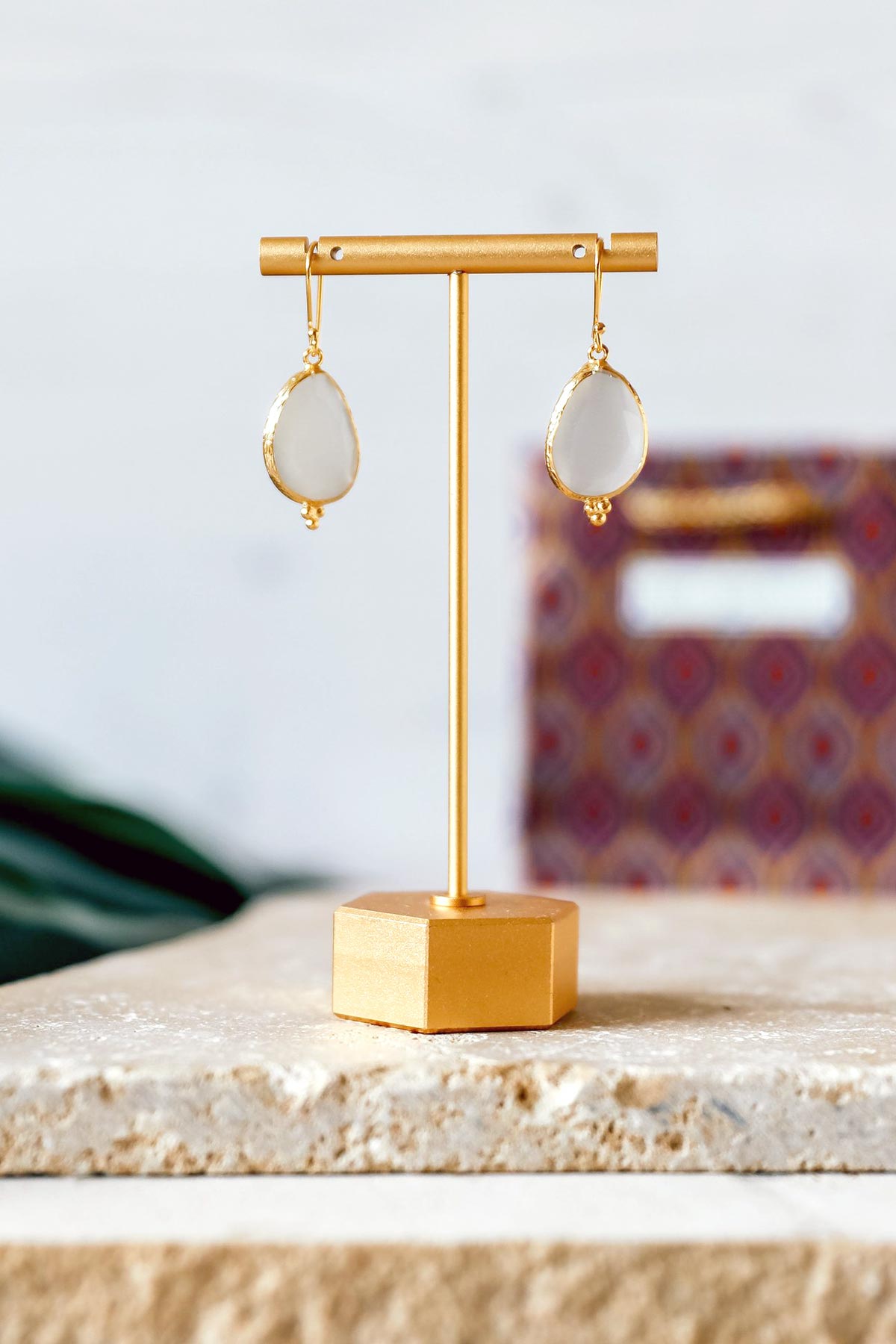 My Doris Single Drop Hook Earrings In White