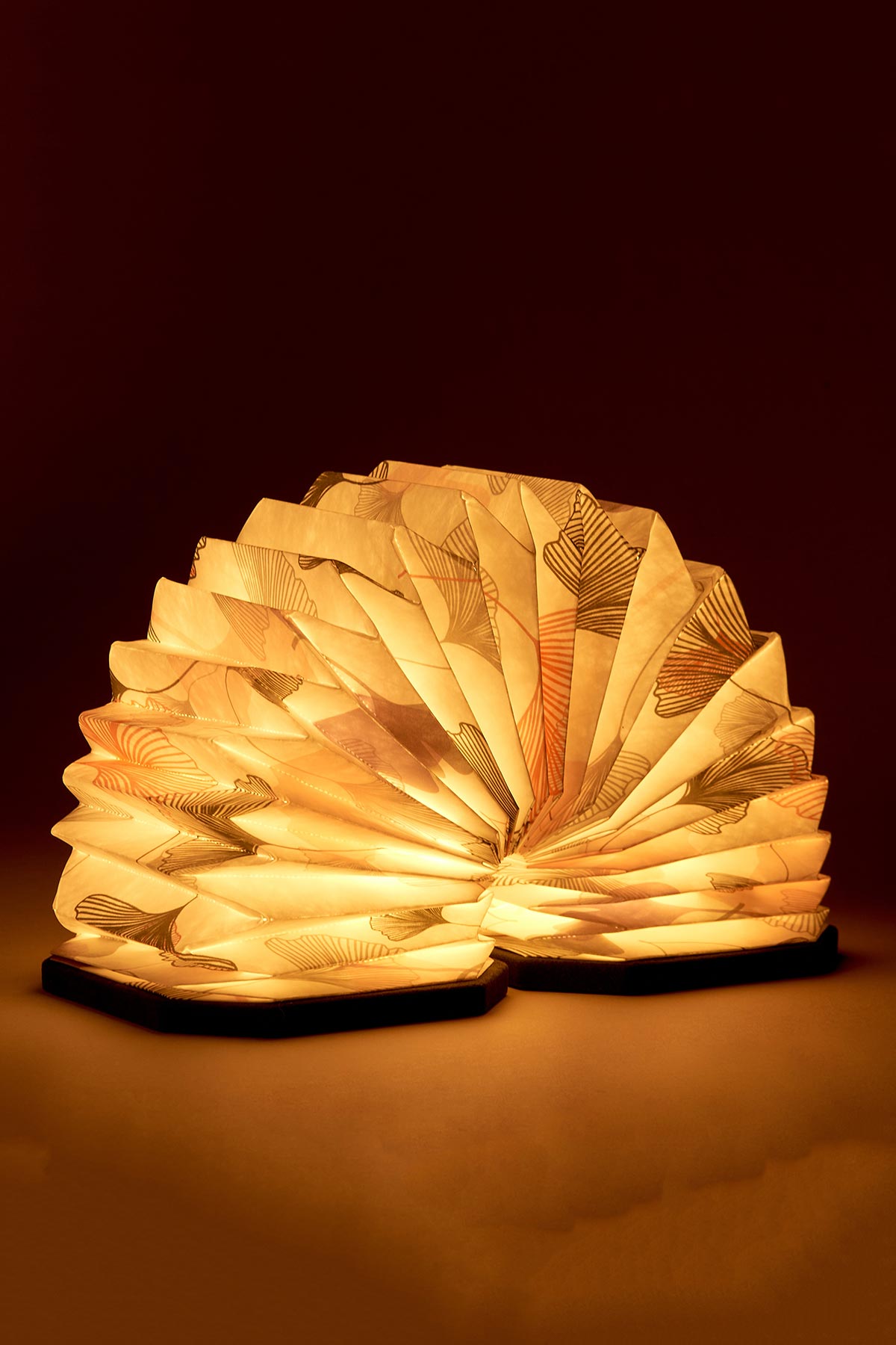 Velvet Accordion Lamp | Green Gingko