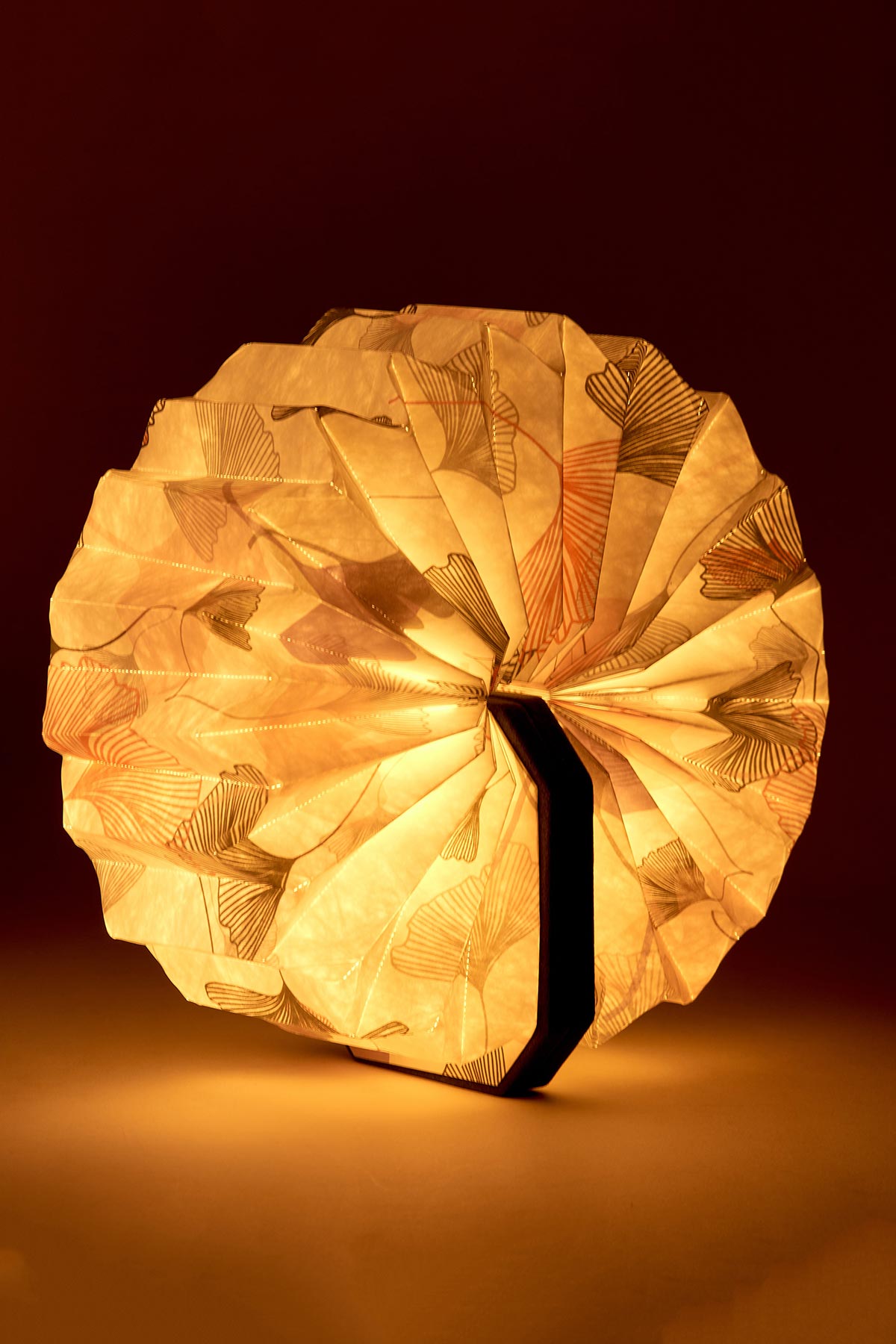 Velvet Accordion Lamp | Green Gingko