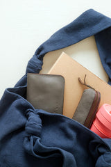 Aura Que Jogi Vegan Comfy Everyday Shoulder Bag Zip Close In Navy Blue