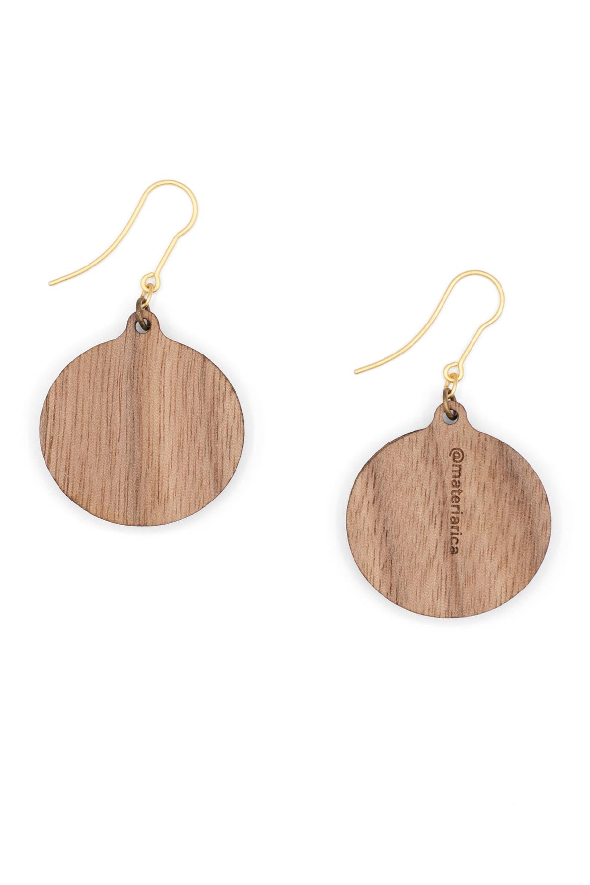 Blue Zodiac Gemini Drop Hook Wooden Earrings Materia Rica