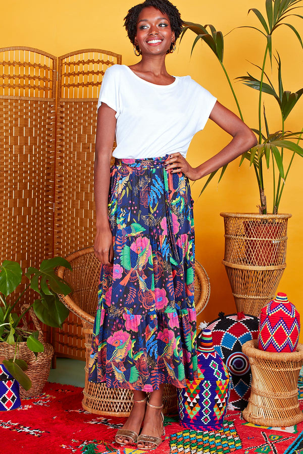 Midi Length Skirt with Flared Skirt | Frida