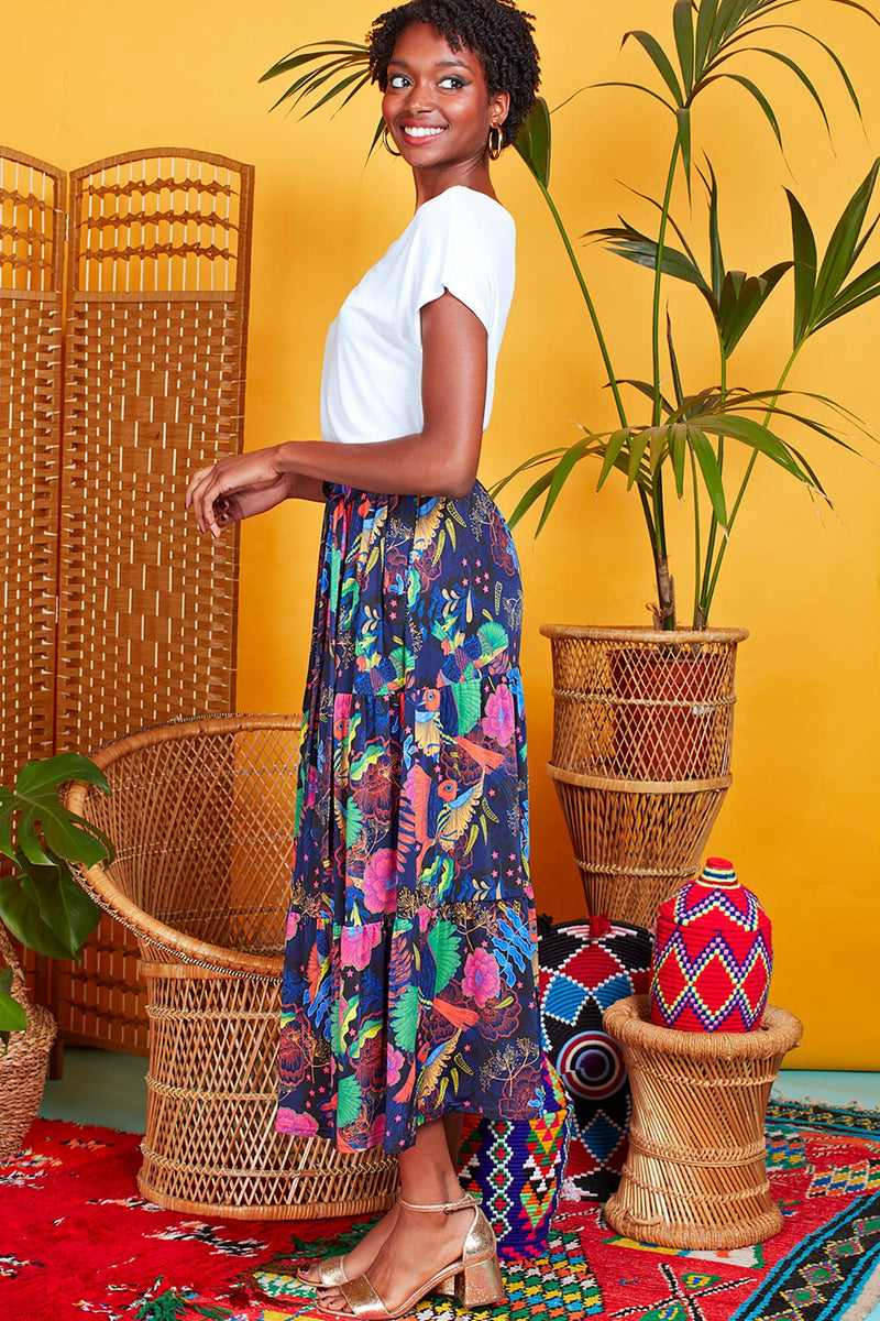 Midi Length Skirt with Flared Skirt | Frida