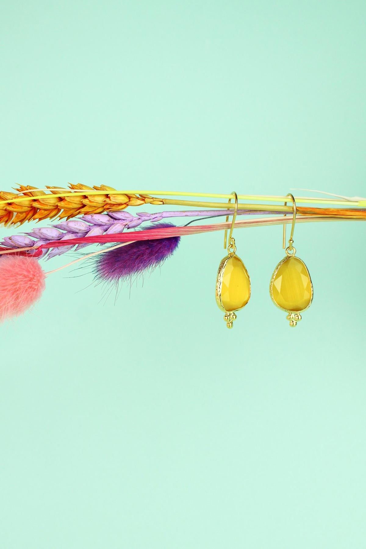 My Doris Single Drop Hook Earrings In Yellow