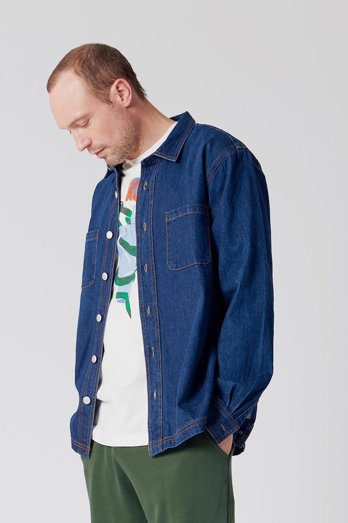 Komodo Jean Organic Cotton Shirt In Indigo Blue