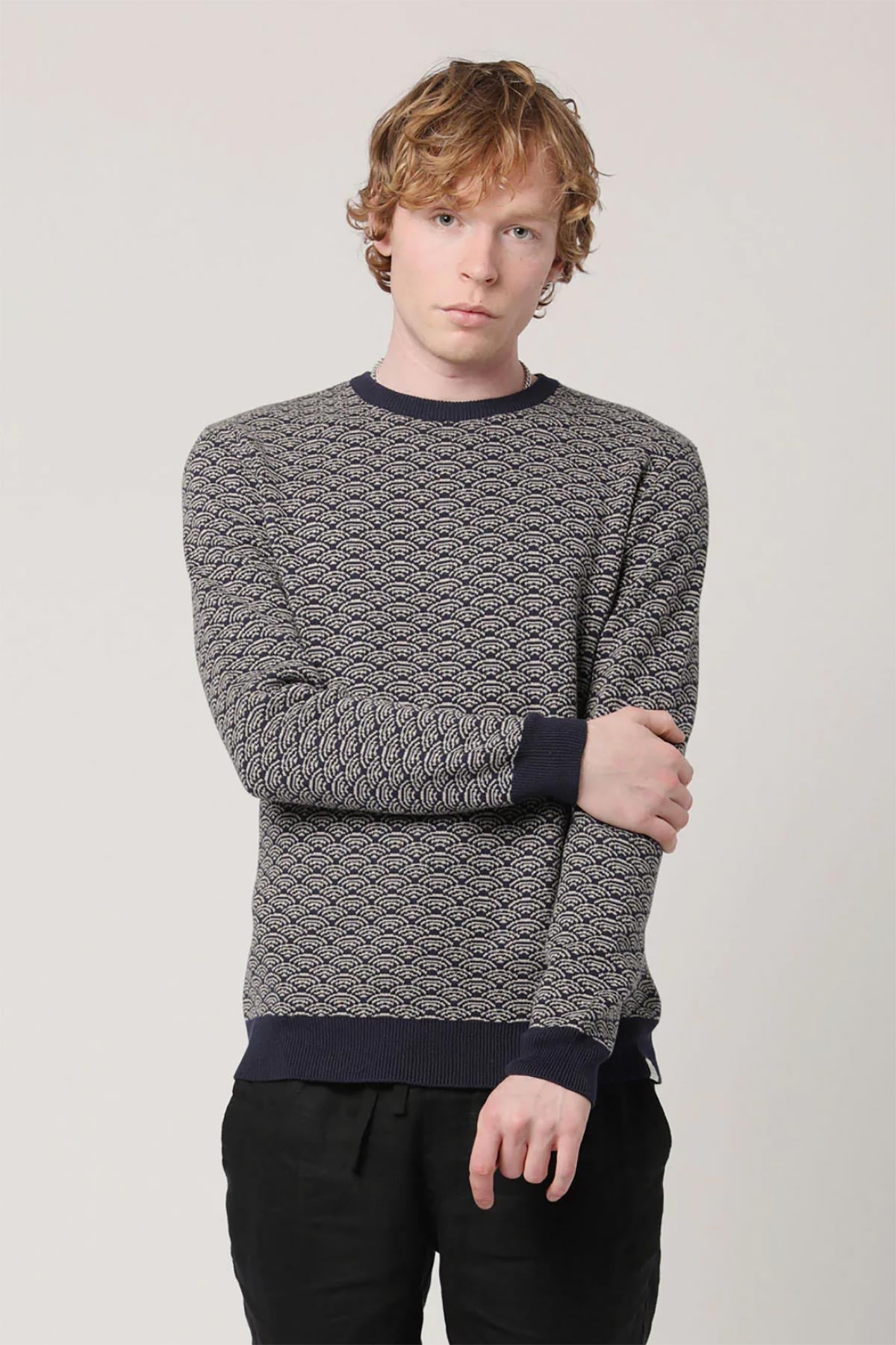 Komodo Fashion Hakku GOTS Organic Cotton Jumper In Navy