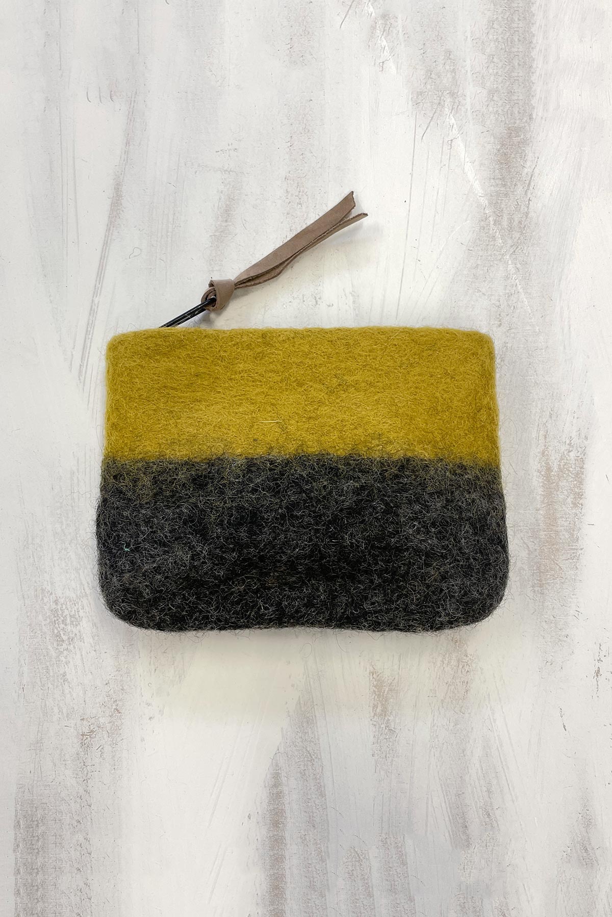 Aura Que Lila Handmade Felt Ombre Two Tone Zip Purse