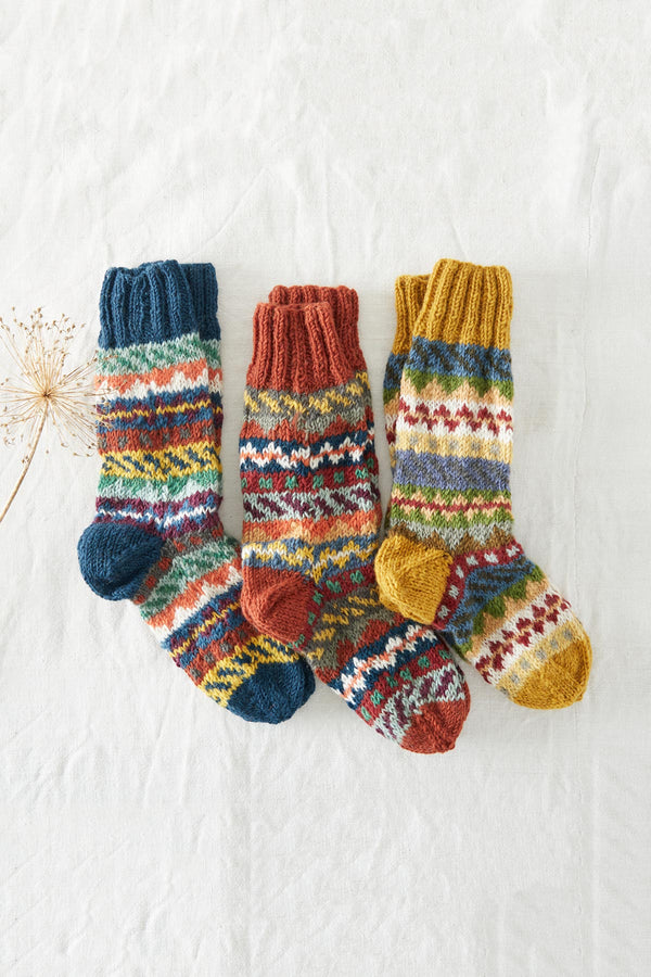 Aura Que Luga Unisex Nordic Knit Socks Eco Waste Wool