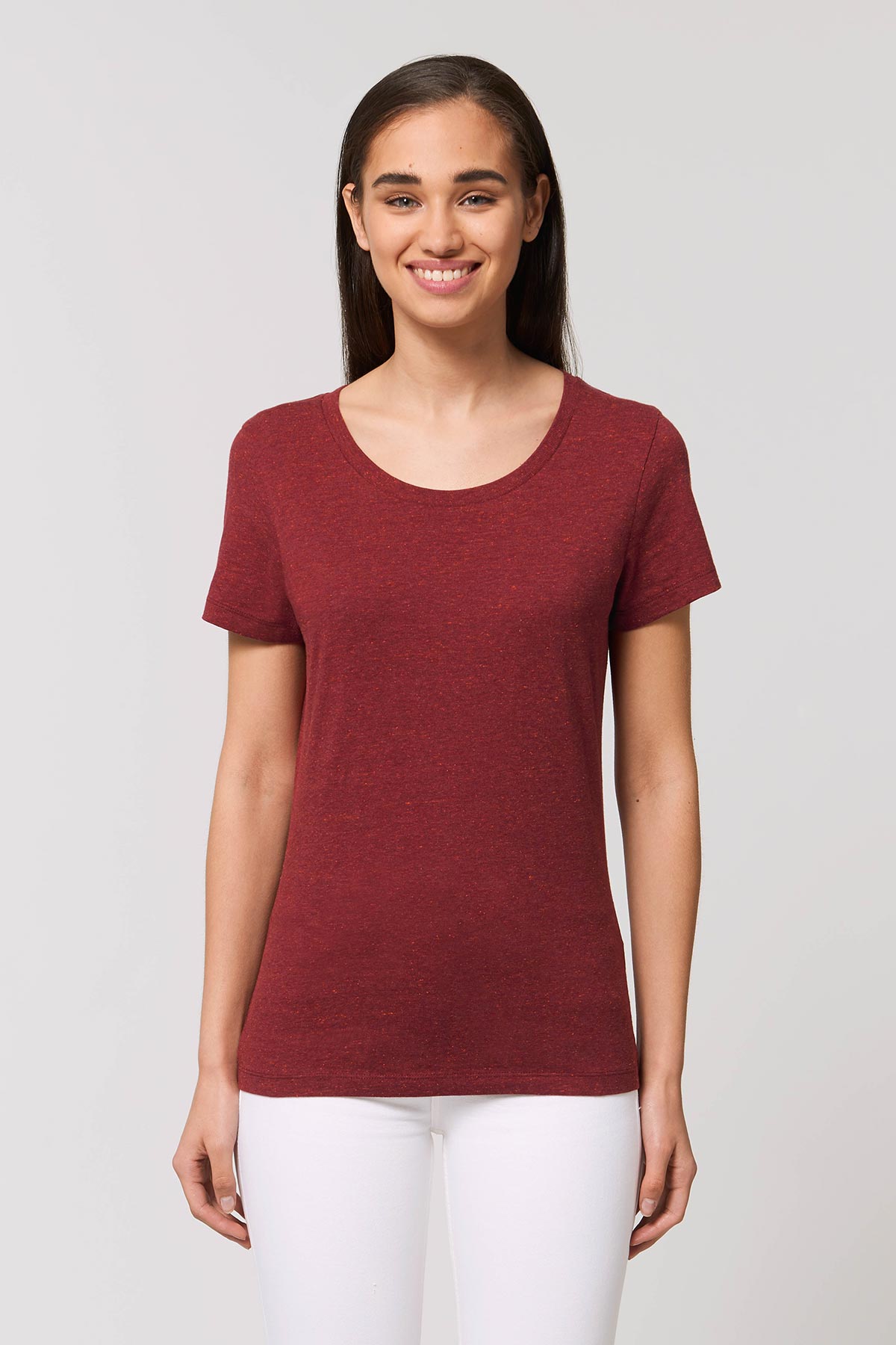 Ethical Women's Organic Cotton T Shirt Vegan Fairtrade & Sustainable Neppy Burgundy