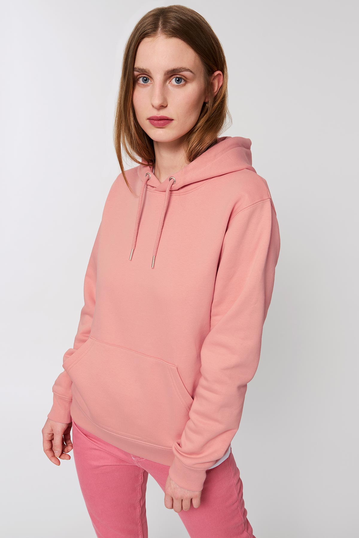 Ethical Women's Organic Cotton Hoodie Sweatshirt Vegan Fairtrade Canyon Pink