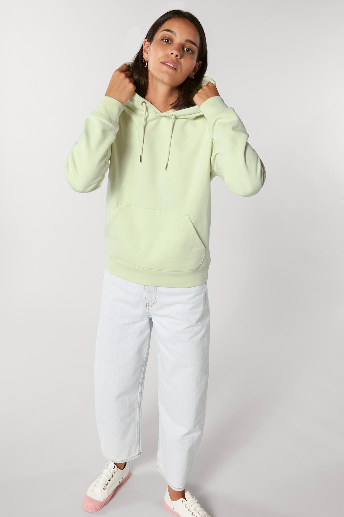 Ethical Women's Organic Cotton Hoodie Sweatshirt Vegan Fairtrade Stem Green