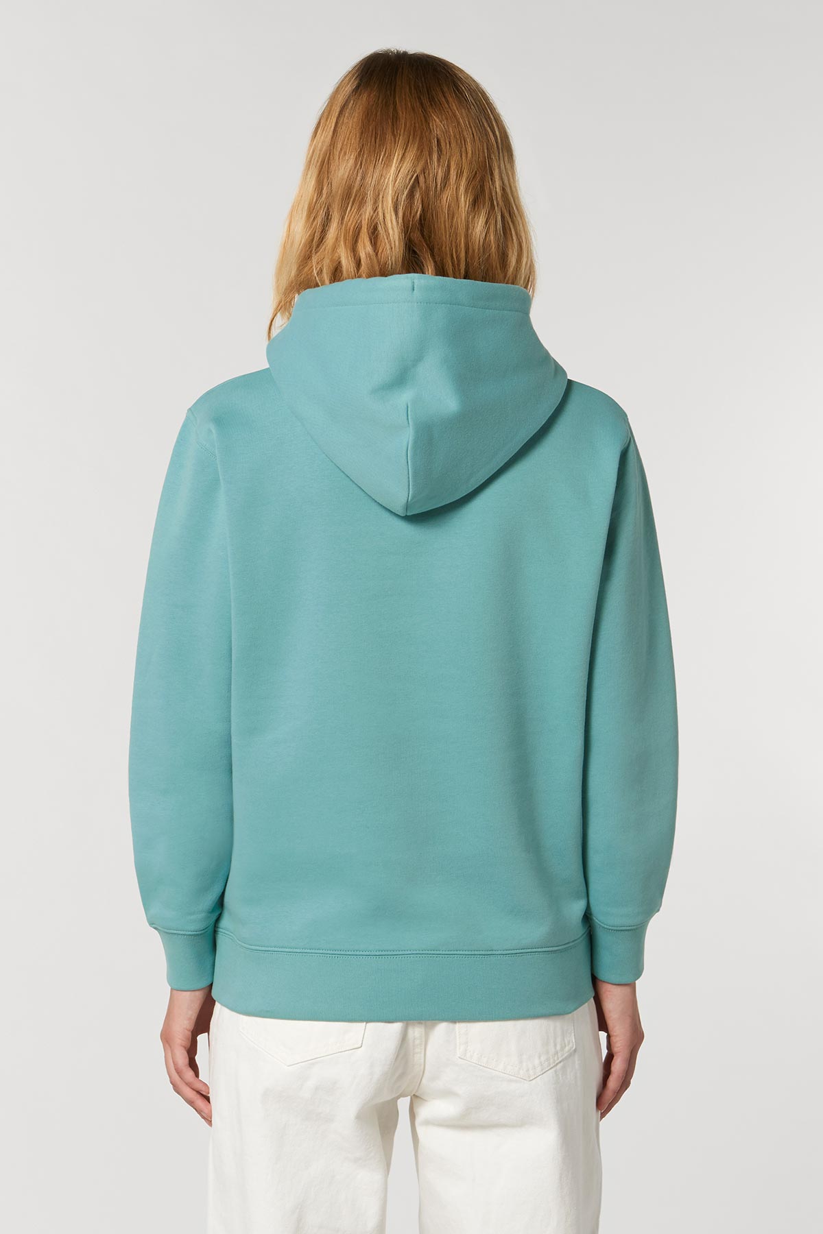 Ethical Women's Organic Cotton Hoodie Sweatshirt Vegan Fairtrade Teal Mostera